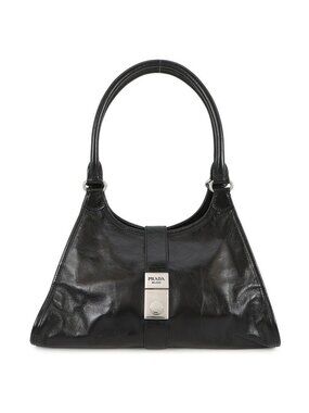 Prada Tote Hobo Leather Black